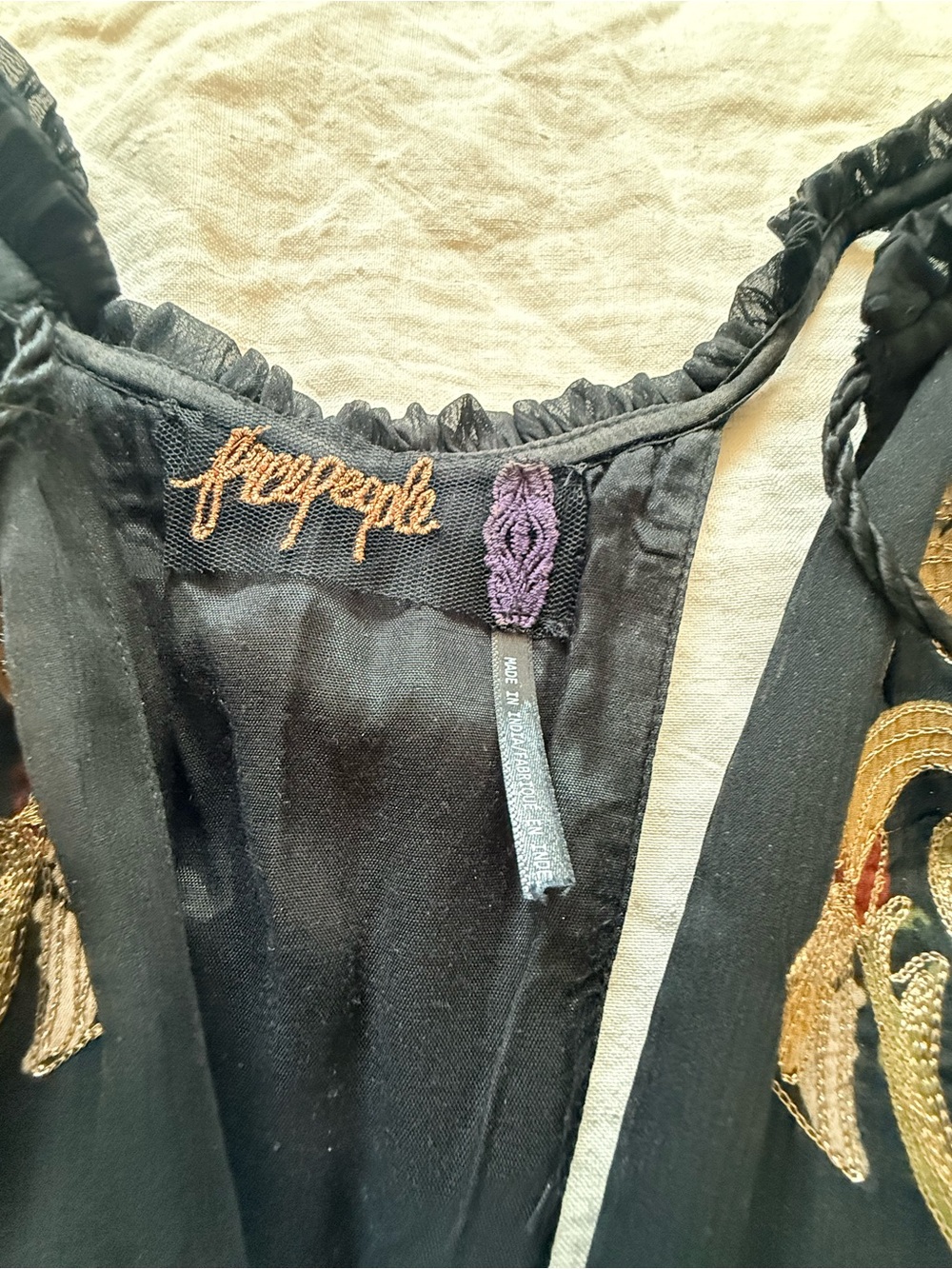 Free People Black Embroidered Detail Dress - Picture 3 of 4
